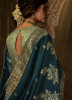 Sea Blue Viscose Dola Silk Zari Weaving Party-Wear Saree