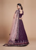 Purple Georgette Sequins-Work Lehenga Choli For Evening Party & Occasions