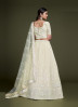 Light Cream Georgette Sequins-Work Lehenga Choli For Evening Party & Occasions