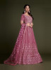 Mauve Pink Georgette Sequins-Work Lehenga Choli For Evening Party & Occasions