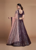 Dark Purple Georgette Sequins-Work Lehenga Choli For Evening Party & Occasions