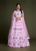 Pink Georgette Sequins-Work Lehenga Choli For Evening Party & Occasions