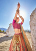 Peach & Magenta Banarasi Silk Jacquard With Handwork Wedding-Wear Bridal Lehenga Choli