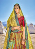 Olive Green Banarasi Silk Jacquard With Handwork Wedding-Wear Bridal Lehenga Choli