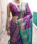 Purple Soft Elegant Patola Weaving Silk Saree For Traditional / Religious Occasions