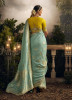 Light Blue Dola Silk Embroidered Party-Wear Saree