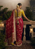 Red Dola Silk Embroidered Party-Wear Saree