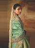 Light Mint Green Kanjivaram Silk Tissue Hand Embroidered Wedding-Wear Saree