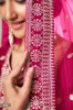 Dark Pink Velvet Embroidered Salwar Kameez For Traditional / Religious Occasions