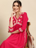 Ethnic Motifs Embroidered High Slit Thread Work Kurta With Trousers