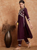 Ethnic Motifs Embroidered A-Line Kurta With Trouser