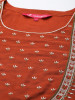 Women Maroon Embroidered Yoke Design Kurta with Trousers & Dupatta