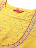 Women Mustard Yellow Ethnic Motifs Embroidered Kurta with Trousers & With Dupatta