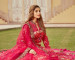 Dark Pink Pure Dola Jacquard Digitally Printed Party-Wear Readymade Gown With Dupatta