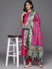 Regular Halter Neck Kurta With Trousers & Dupatta