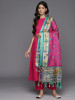 Regular Halter Neck Kurta With Trousers & Dupatta