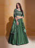 Green Organza Silk Sequins-Work Wedding-Wear Stylish Lehenga Choli