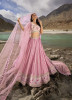Pink Pure Georgette Sequins-Work Wedding-Wear Stylish Lehenga Choli