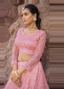 Baby Pink Pure Net Sequins-Work Wedding-Wear Stylish Lehenga Choli
