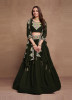 Mahendi Green Georgette Thread-Work Party-Wear Stylish Lehenga Choli