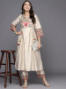 Women Floral Embroidered Thread Work Liva Kurta With Trousers