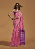 Pink Silk Woven Party-Wear Handloom Saree