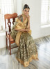 Warm Gray Organza Soft Silk Woven Saree For Traditional / Religious Occasions