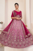 Dark Pink Net Handwork Wedding-Wear Bridal Lehenga Choli