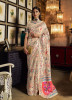 Beige Woven Silk Kashmiri Saree For Traditional / Religious Occasions