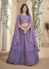 Lavender Georgette Sequins-Work Wedding-Wear Reception Lehenga Choli
