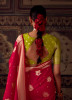 Crimson Red Kanjivaram Woven Silk Party-Wear Saree