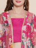 Shoulder Straps Top & Palazzos With Floral Printed Shrug