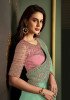 Mint Green Silk Embroidered Party-Wear Saree