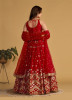 Red Georgette Sequins-Work Party-Wear Stylish Lehenga Choli