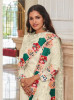 Bone White Georgette With Embroidery, Thread & Sequins-Work Party-Wear Salwar Kameez