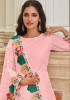 Pink Georgette With Embroidery, Thread & Sequins-Work Party-Wear Salwar Kameez