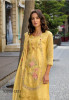 Yellow Cotton Thread-Work Pakistani Readymade Salwar Kameez For Traditional / Religious Occasions