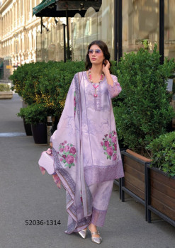 Lilac Cotton Embroidered Festive-Wear Trending Readymade Salwar Kameez
