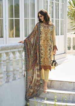 Light Yellow Organza Embroidered Festive-Wear Readymade Pakistani Salwar Kameez