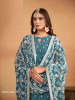 Steel Blue Faux Georgette Thread-Work Festive-Wear Plus-Size Salwar Kameez