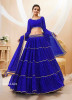 Blue Georgette Bandhani Printed Lehenga Choli For Traditional / Religious Occasions