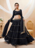 Black Georgette Bandhani Printed Lehenga Choli For Traditional / Religious Occasions