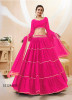 Magenta Georgette Bandhani Printed Lehenga Choli For Traditional / Religious Occasions