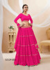 Magenta Georgette Bandhani Printed Lehenga Choli For Traditional / Religious Occasions