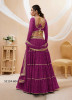 Purple Georgette Bandhani Printed Lehenga Choli For Traditional / Religious Occasions