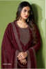 Maroon Georgette Embroidered Party-Wear Pant-Bottom Salwar Kameez