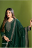 Green Georgette Embroidered Party-Wear Pant-Bottom Salwar Kameez