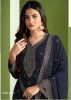 Navy Blue Georgette Embroidered Party-Wear Pant-Bottom Salwar Kameez