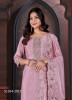 Pink Chinon Thread-Work Festive-Wear Straight-Cut Salwar Kameez