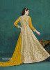 Mustard Yellow Georgette Embroidered Party-Wear Floor-Length Salwar Kameez